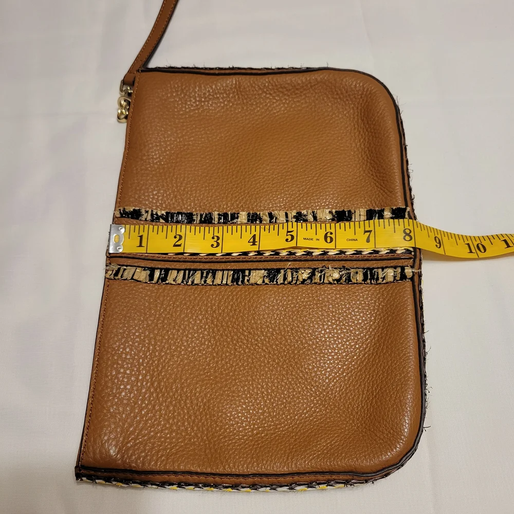 Vince Camuto Tan Wristlet with Woven Accents